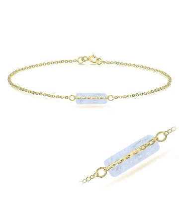 Gold Plated Quartz Silver Bracelet BRS-271-GP